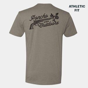 NWOT! Poncho Outdoors Athletic Fit Brown T-Shirt Size Large Graphics F&B Fishing